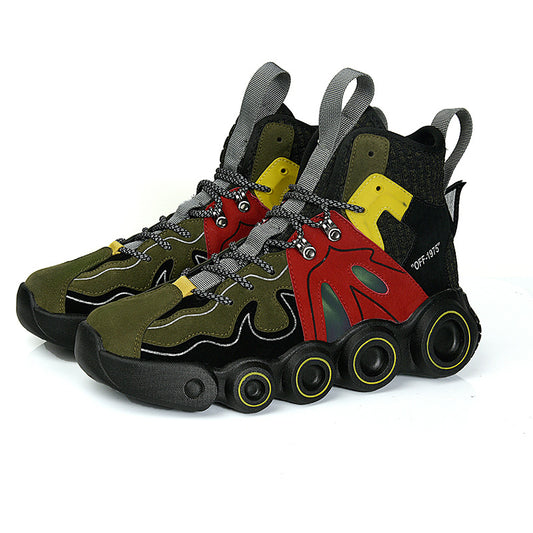 StrideUp Pro Men's High-Top Sneakers | Breathable Lace-Up Casual Sports Shoes