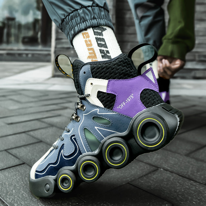 StrideUp Pro Men's High-Top Sneakers | Breathable Lace-Up Casual Sports Shoes