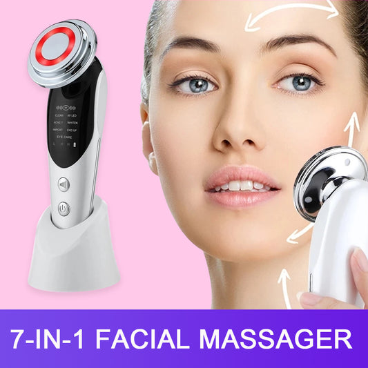 7-in-1 LED Facial Massager | EMS Micro-Current Skin Care Beauty Device