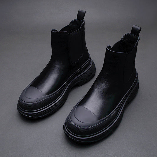 ElevateStep Women's High-Top Casual Shoes | Height-Boosting Slip-On Sneakers in Black